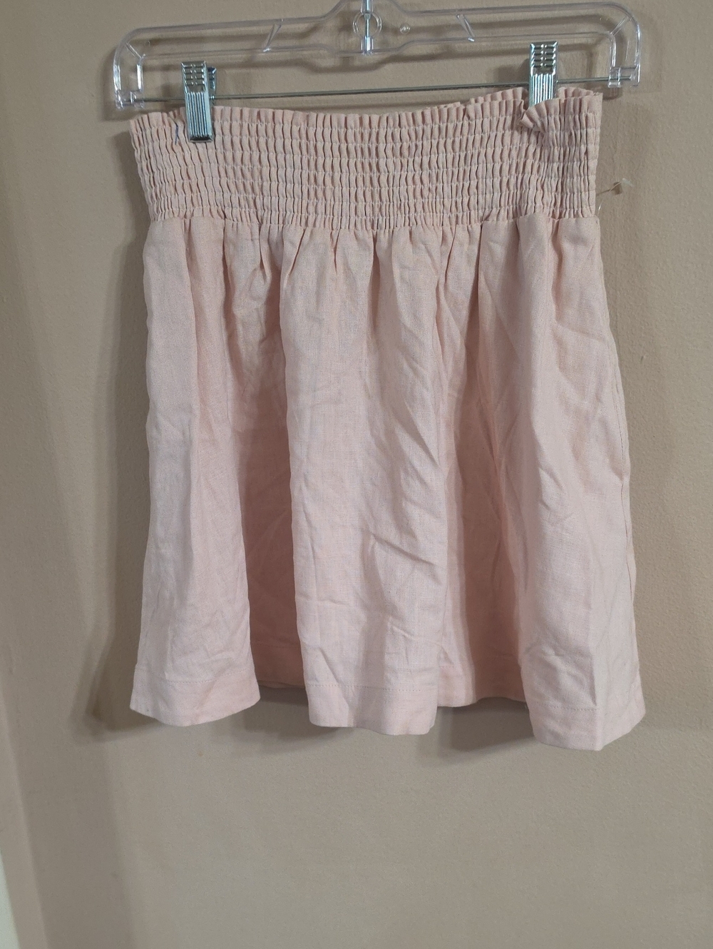 Women's Soft Blush Smocked Mini Skirt
